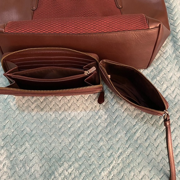 Coach Rich Oxblood Burgundy Tote and Accessory Set - Picture 9 of 9